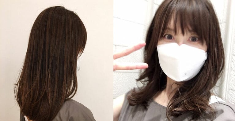 ライトが当たると透明感がUP。巻き髪もニュアンスが出るようになりました。