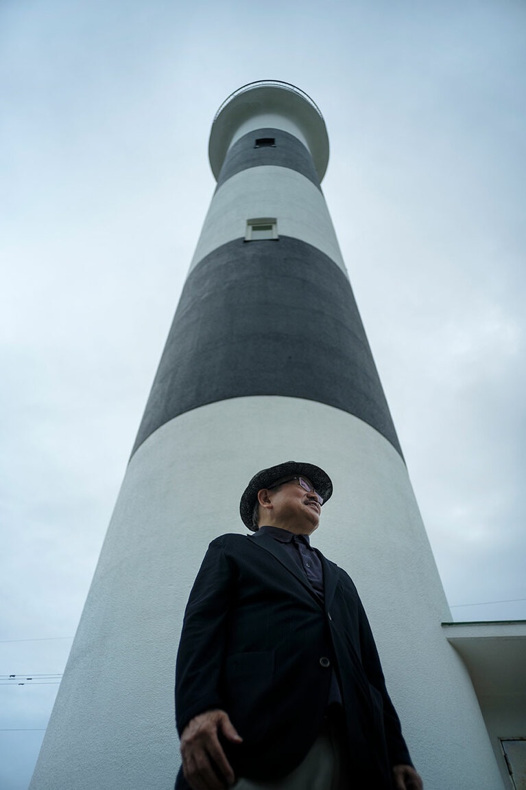 通称「生地の灯台」。「越湖の灯台」と呼ぶ人もいる。