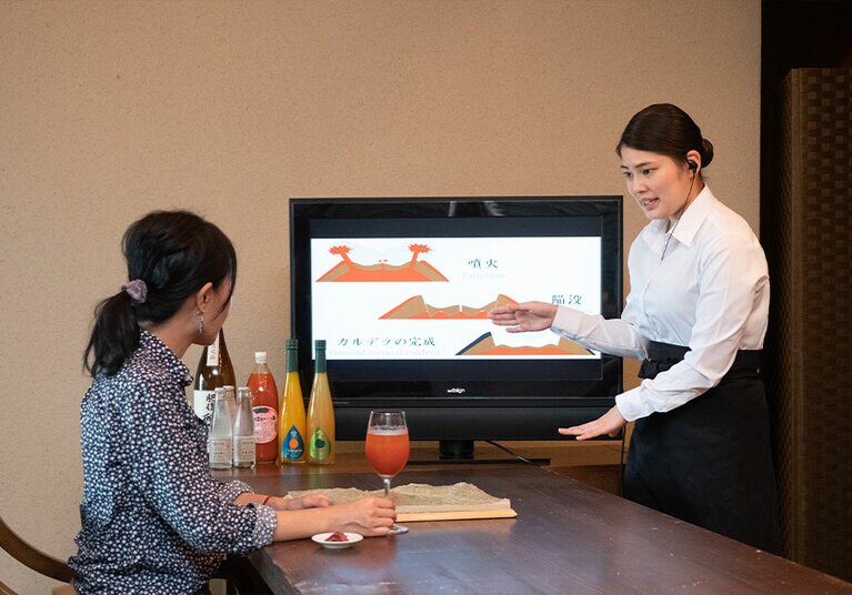 「カルデラBAR」の所要時間は約20分。チェックイン時に予約をするとスムーズ。