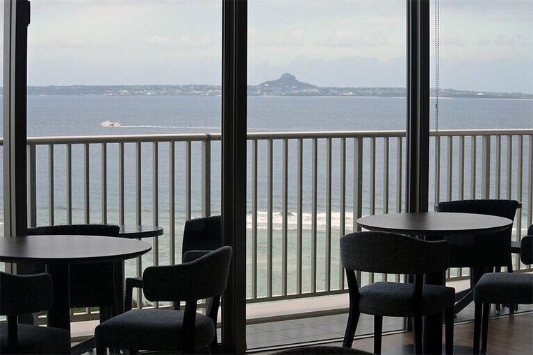 9階のエグゼクティブラウンジからの眺め。