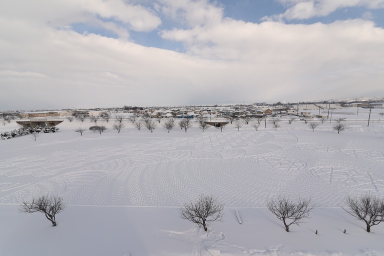 冬の田んぼアート。