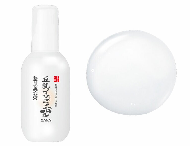 高純度豆乳イソフラボンと、ヒト型セラミド、ビタミンやミネラルを配合し、ゆらぎがちな肌を整える美容液。サナ　なめらか本舗　整肌美容液　 NC 100mL 1,320円／常盤薬品工業