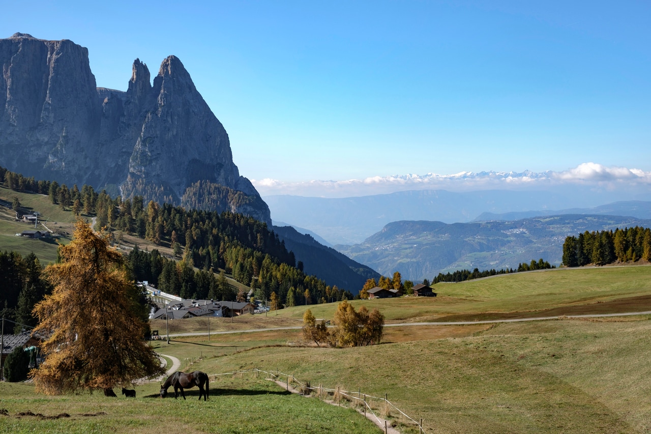 シウジ高原の、360度の雄大なパノラマが心を開放してくれる。