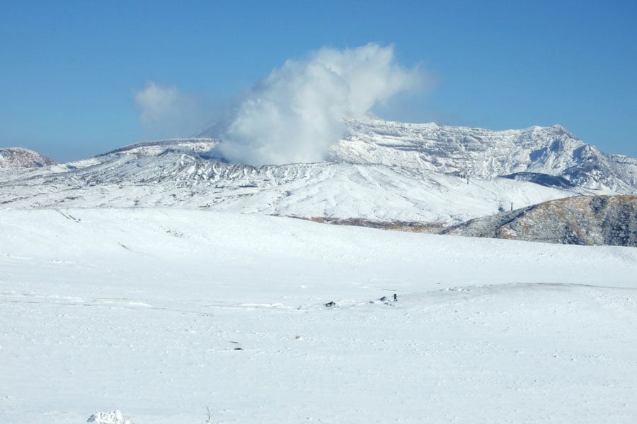 草千里ヶ浜の樹氷。