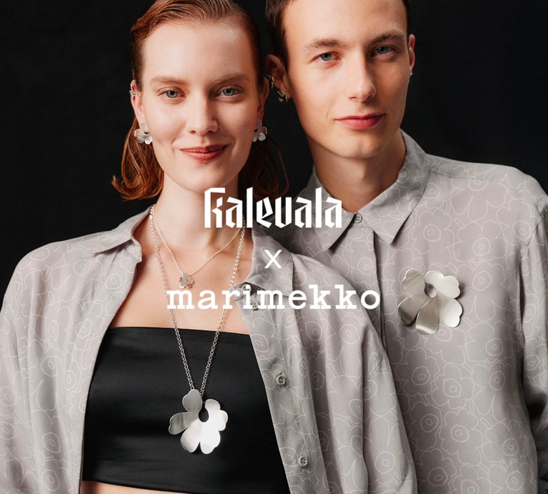 フィンランド発のジュエリーブランド・カレワラ。マリメッコ（Marimekko）とのコラボコレクションの新作ビジュアルより。