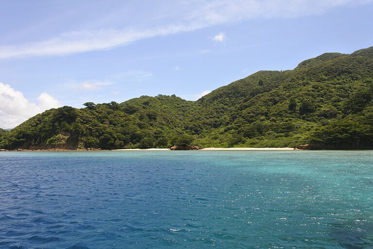 ダイビングの合間に見た、名もないビーチ。こんなキレイなビーチが島のあちこちに。