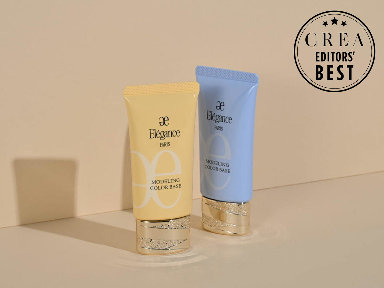 エレガンス モデリング カラーベース（左から：YE401、BU300）　SPF25・PA++ 30g 各5,500円／エレガンス コスメティックス