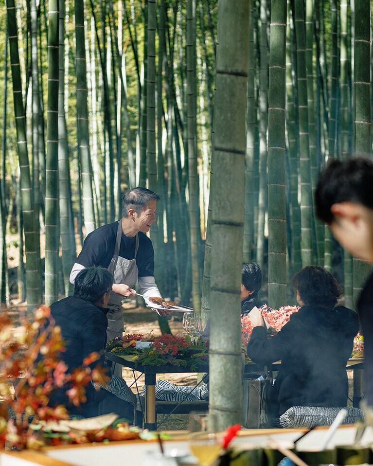 シェフ自らサーブ。