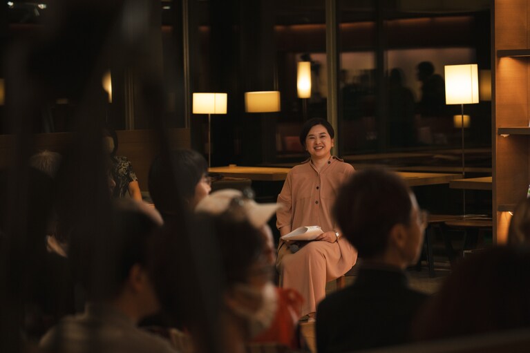 代官山 蔦屋書店で行われた中野信子さんトークイベントにて。CREA編集長。