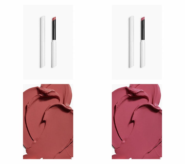 スティレット デミマット リップスティック 左から、なじみやすいローズブラウン系のST714 AU BOUT、柔らかくフェミニンなローズピンクのST110 FOU 各1,790円、レフィル 各1,190円／ZARA