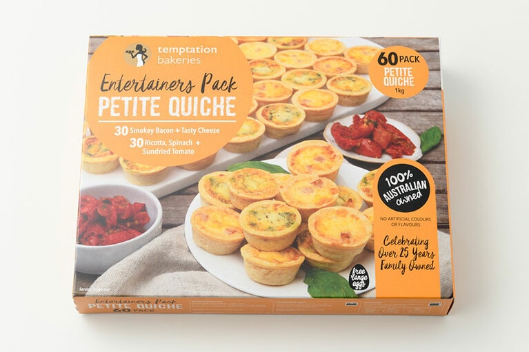 Temptation Bakeries プチキッシュ1,758円(2種類×各30個、税込)。