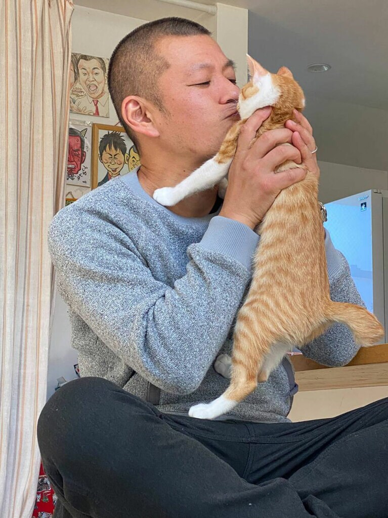 益子さんに抱っこされる、ぷー。