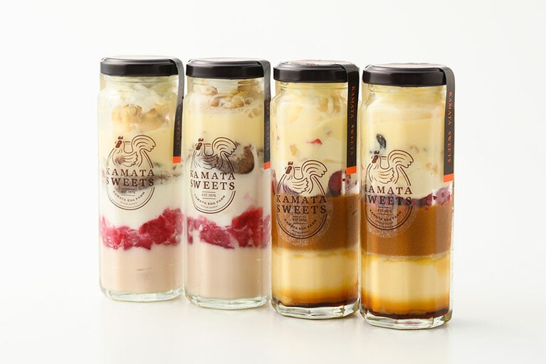 鎌田養鶏「たまご畑 瓶パフェ」3,000円（2種各2本）／新潟県