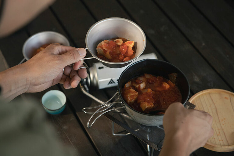 出来上がり！　大地の恵みを召し上がれ。