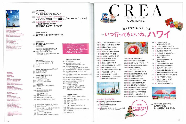 2015年7月号目次。