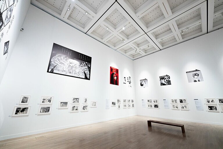 ついつい足を止めて「読んで」しまう展示。「CLAMP展」国立新美術館　2024年　展示風景。©CLAMP・ShigatsuTsuitachi CO.,LTD. ©C,ST/CEP