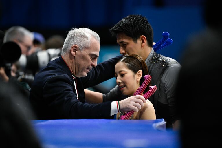 引退を考え、トライアウトに手伝いで来ていた木原を三浦と初めて滑らせたのもマルコットコーチだった。Asami Enomoto/JMPA