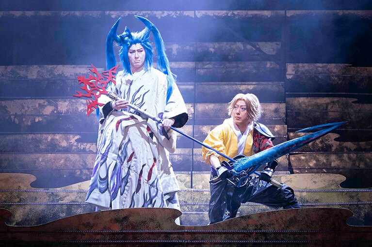 左からシーモア（尾上松也）、ティーダ（尾上菊之助）©SQUARE ENIX／『新作歌舞伎 ファイナルファンタジーⅩ』製作委員会