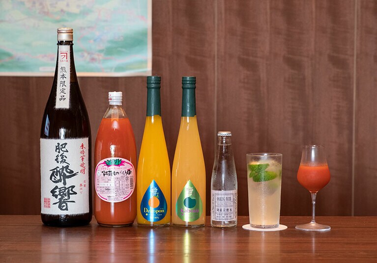 焼酎モヒートをはじめ、阿蘇らしいカクテルが揃う。