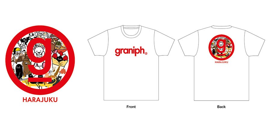 原宿限定Tシャツ 「graniph Logo Harajuku」 2,200円。