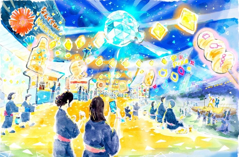 ここだけの大阪グルメや、懐かしの遊び、そして芸人のライブで、いかにも大阪らしい大阪を満喫する。