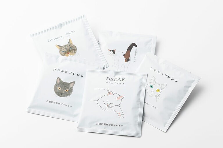 5種類アソート ドリップバックコーヒー 1,065円／自家焙煎珈琲豆シロネコ