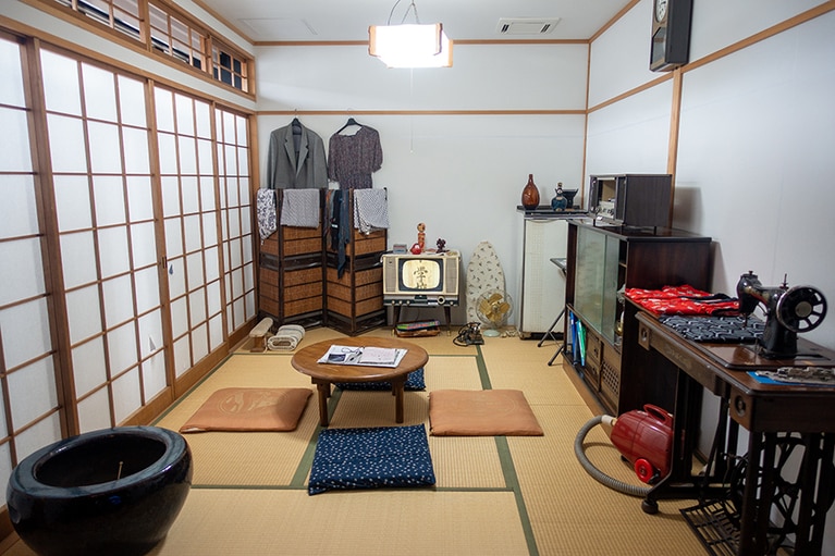 アパートの部屋の展示はディテールにも注目。