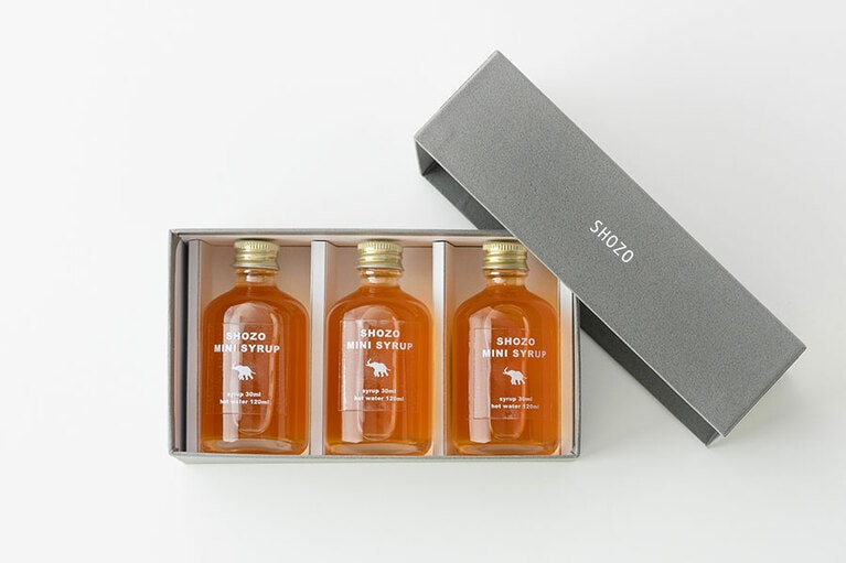 SHOZO COFFEE「ミニジンジャーシロップセット」1,600円（60ml×3本入り）※オンラインストア限定販売／栃木県