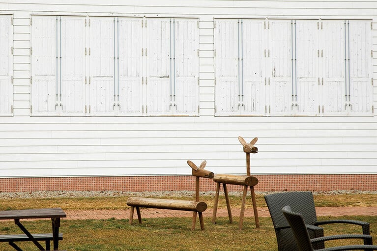 庭のオブジェも映える！