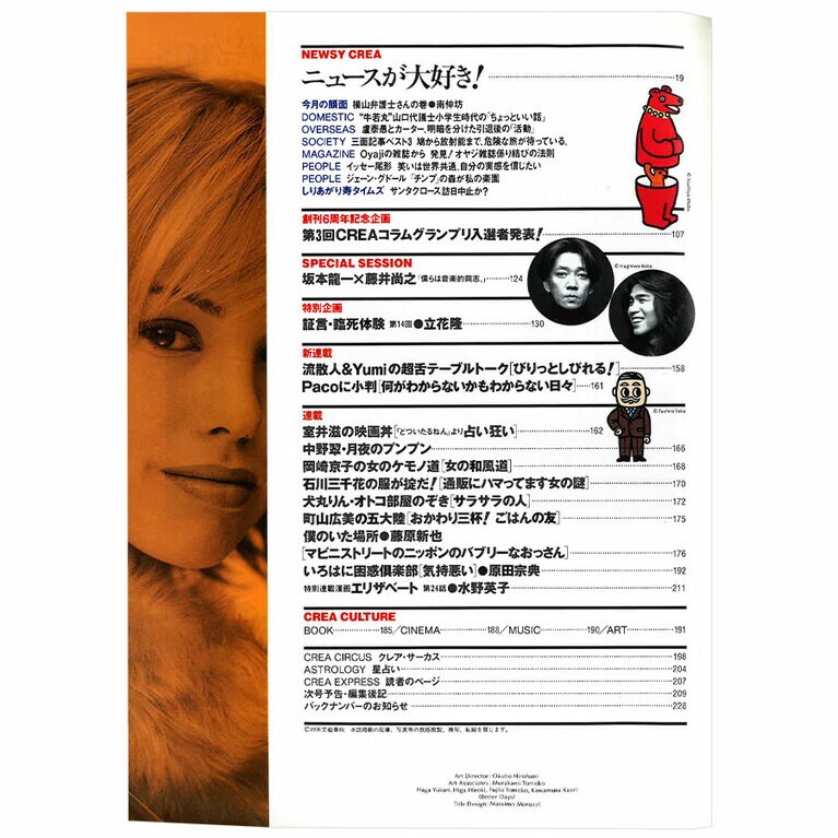 1996年1月号目次。