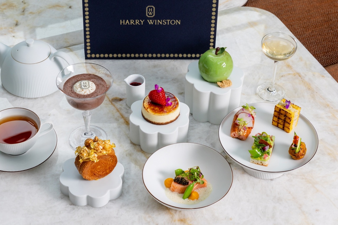 新しいスタイルを採用した「“HARRY WINSTON’s New York” アフタヌーンティー」のイメージ。1名9,900円（税込・サ別／「ハリー・ウィンストン」オリジナルギフトを含む［数量限定］）、要予約。提供期間／～2026年7月12日（日）まで。