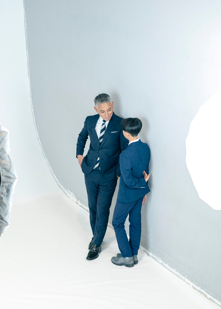 市川團十郎、新之助親子。ⓒ文藝春秋