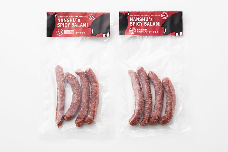南洲牧場「スパイシーサラミ」羊腸 各540円(65g)／鹿児島県