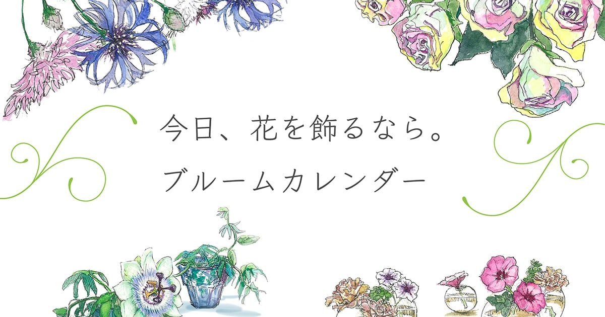 今日 飾りたい花 がわかる 6月のブルームカレンダーイラスト集 今日 花を飾るなら ブルームカレンダー