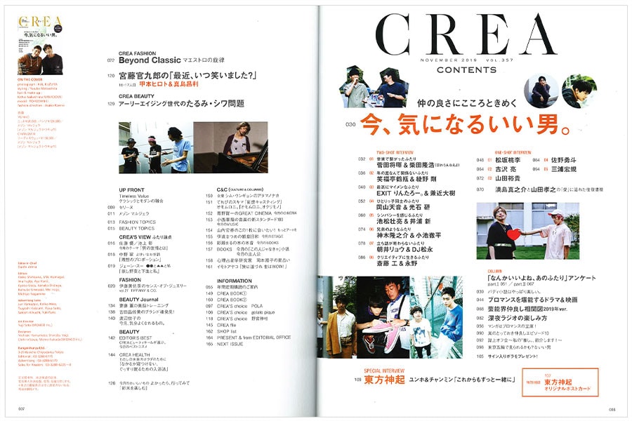 2019年11月号目次。