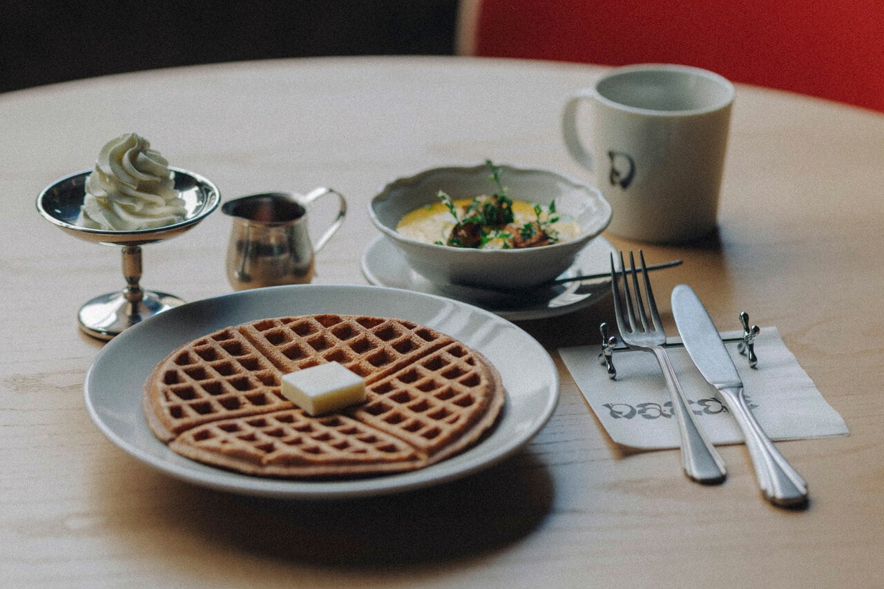 Breakfastメニューの例。