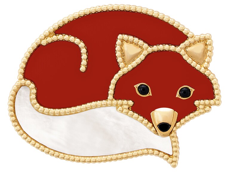 フォックス クリップ(イエローゴールド×カーネリアン×ホワイト マザーオブパール×オニキス) 1,082,400円