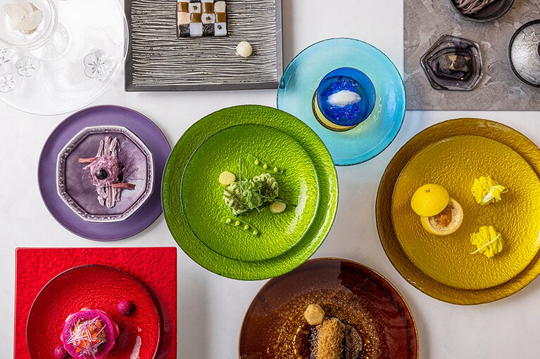 ザ・プリンスギャラリー 東京紀尾井町。レストラン「WASHOKU 蒼天 SOUTEN」にて提供中“和色 The Invisible” 1名 28,750円～（4日前までに要予約）。