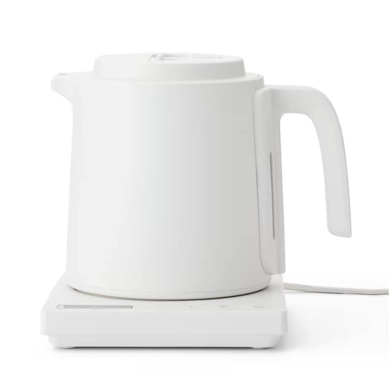 温度調節機能付き　電気ケトル　0.8L　6,990円。