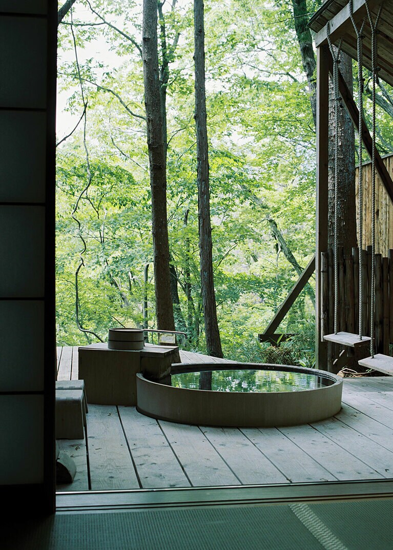 大風呂も、4つの貸切露天風呂も、温泉はすべて自家源泉かけ流し。