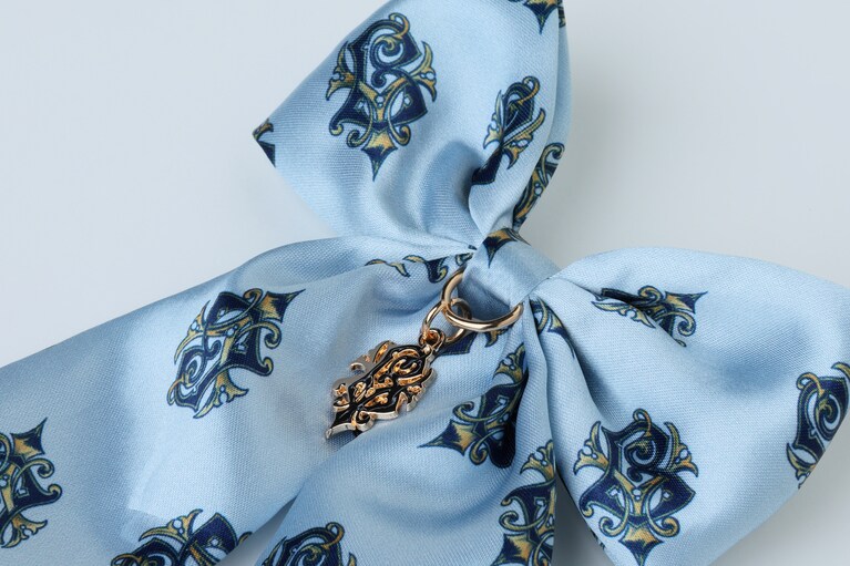 アカデミーのエンブレムを象ったチャームがアクセント。