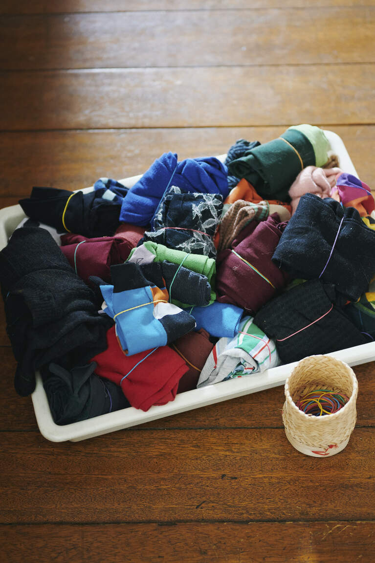 持ち物の整理は「ところてん式」。定期的に要らないものを捨てたり譲ったりする。