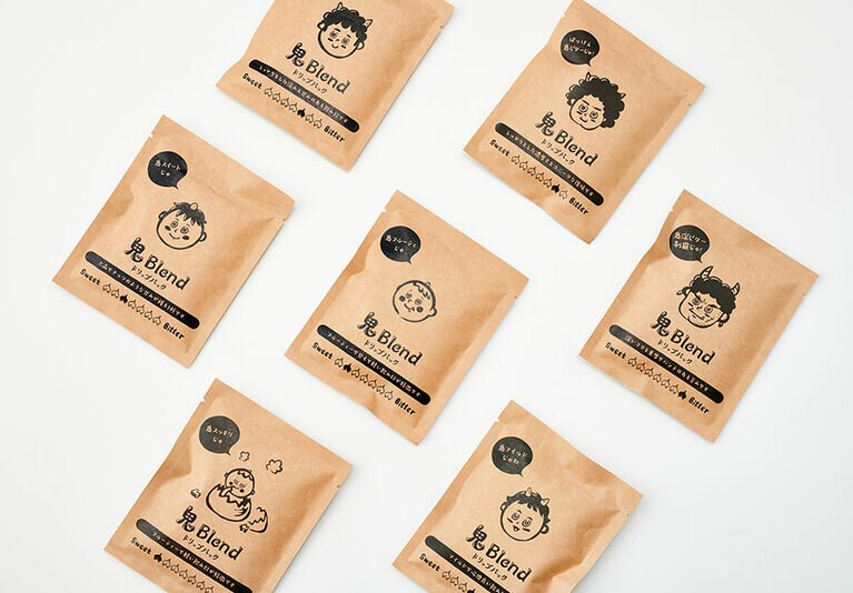 little岡山「鬼ブレンドコーヒー」各12g 213円。