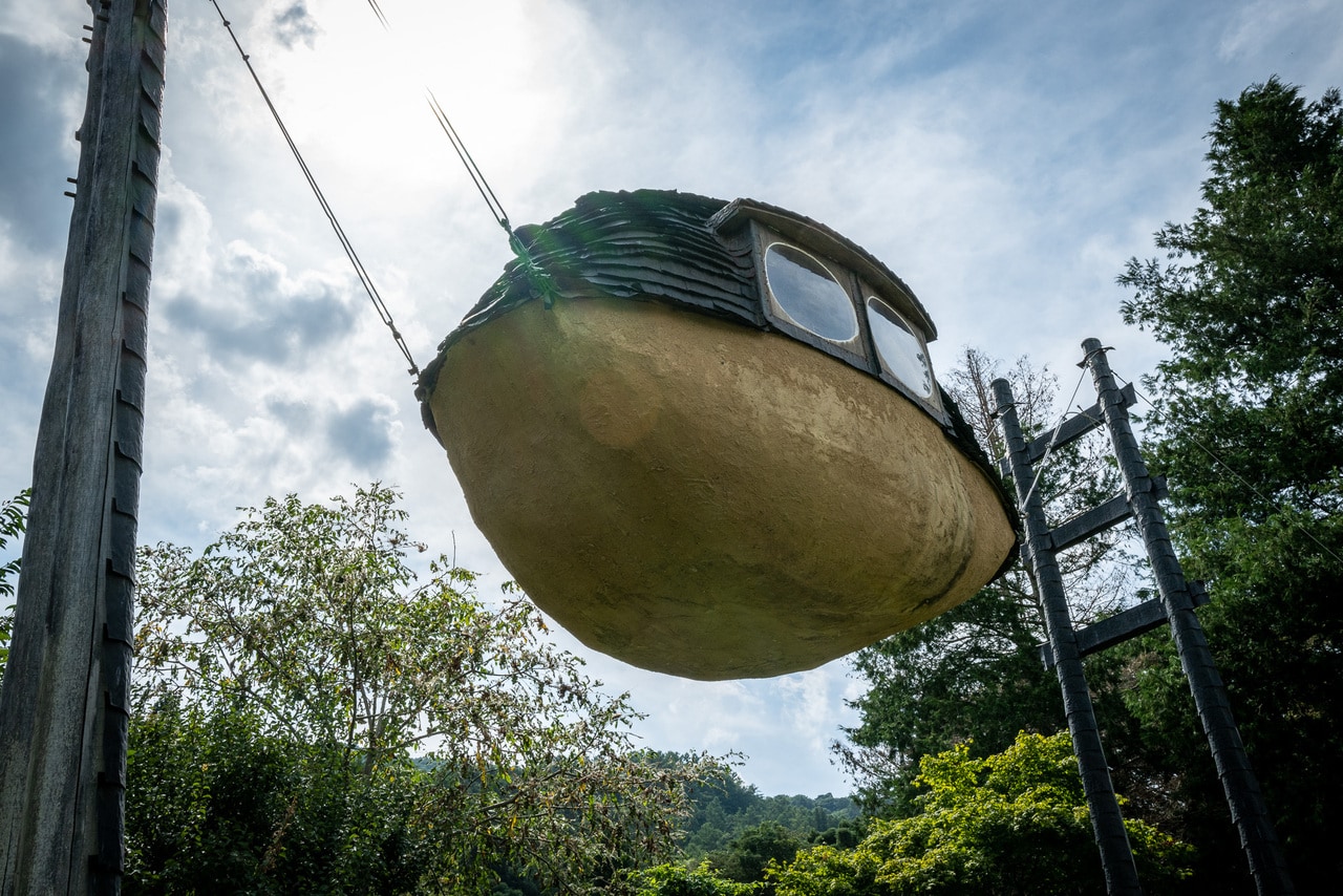 自然素材や植物を積極的に活用したユニークなデザインが特徴的な藤森建築。