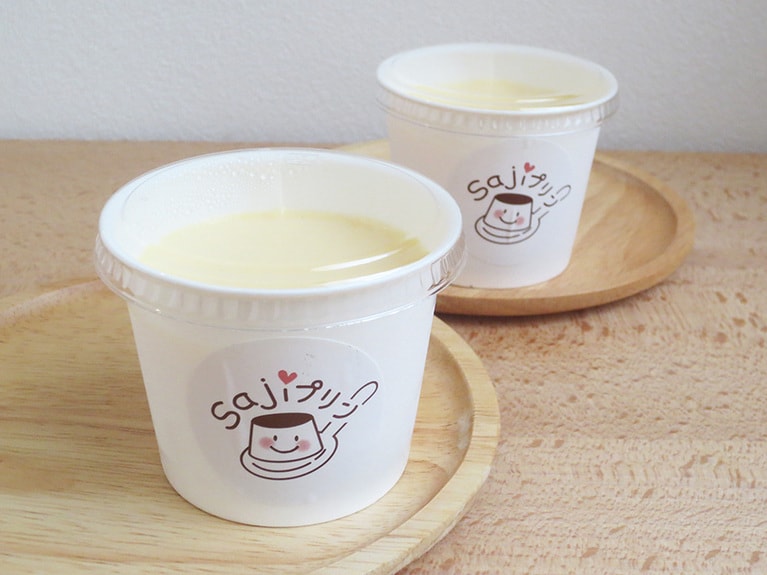 人気の「Sajiプリン」250円。