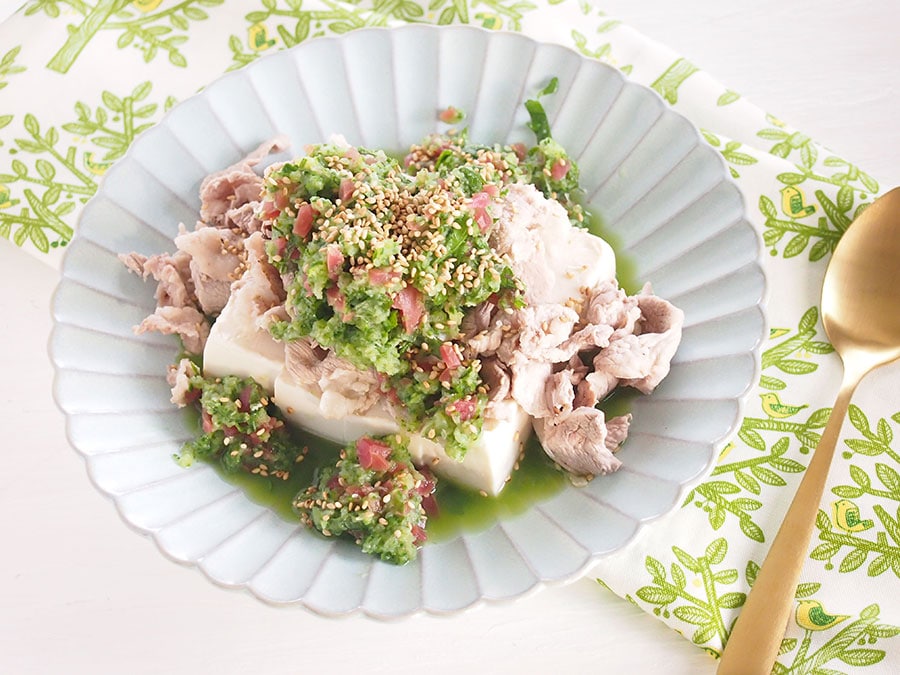 夏バテ防止！　おろしきゅうりの豚しゃぶ豆腐。