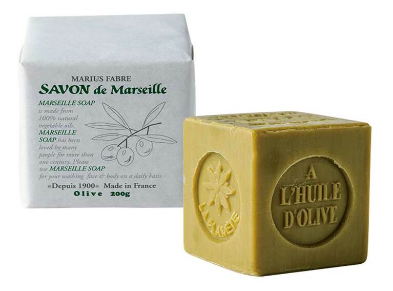 マリウス ファーブル社「サボン ド マルセイユ」サボン ド マルセイユ オリーブ 各200g 1,000円／ジーピークリエイツ