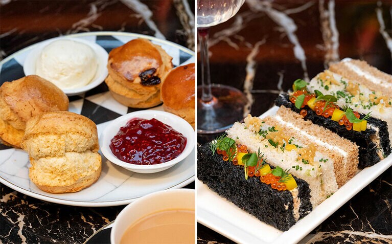 スコーンとサンドイッチはお代わり可能。ホットドリンクは飲み放題。。