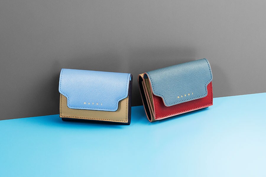 MARNI 二つ折り財布 青色 マルニ MARNI 二つ折り財布 レディース