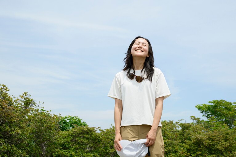 青空の下、しばし休憩。